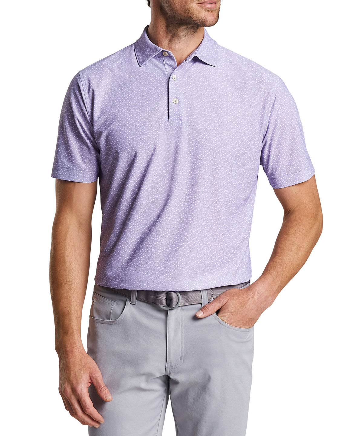 Peter Millar Short Sleeve Tee It High Print Polo Knit Shirt, Men's Big & Tall