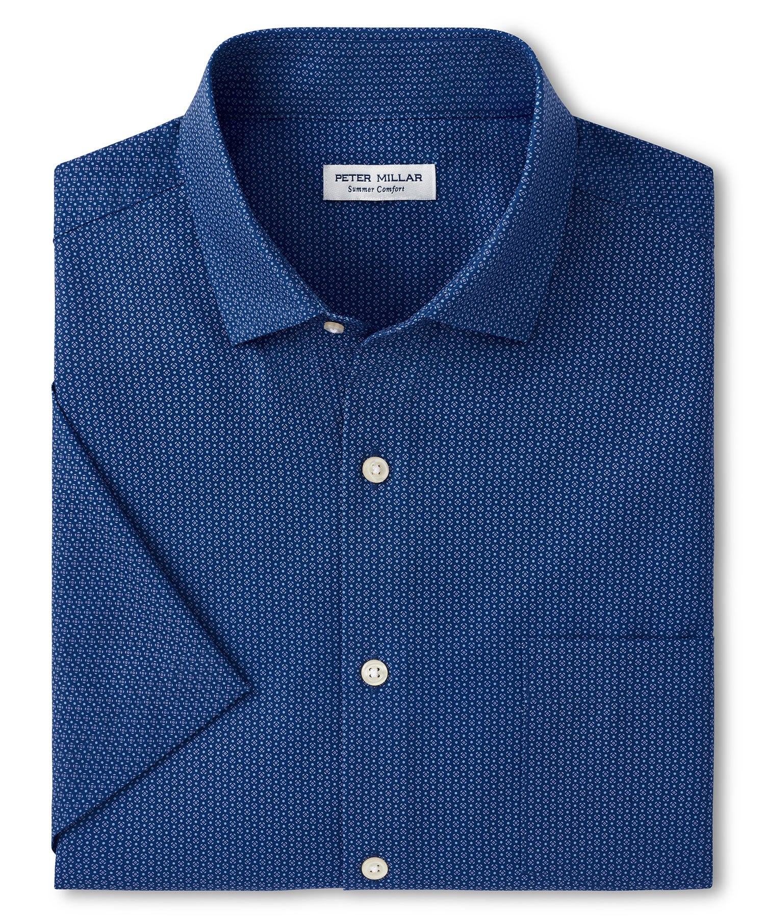 Peter Millar Bloques Print Short Sleeve Spread Collar Sport Shirt, Men's Big & Tall