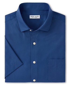 Peter Millar Bloques Print Short Sleeve Spread Collar Sport Shirt