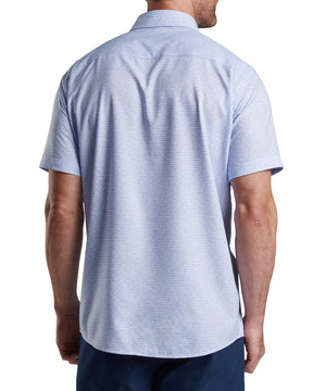 Peter Millar Wine Print Short Sleeve Spread Collar Sport Shirt