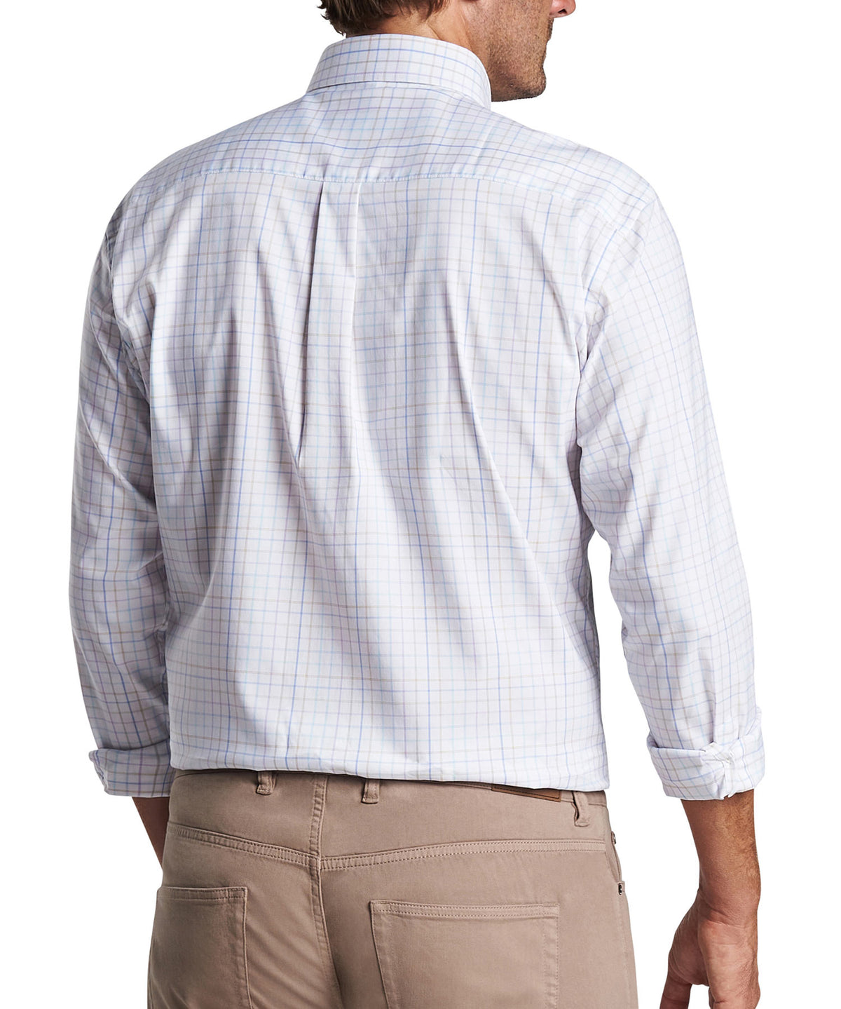 Peter Millar Long Sleeve Patton Button-Down Collar Patterned Sport Shirt, Men's Big & Tall