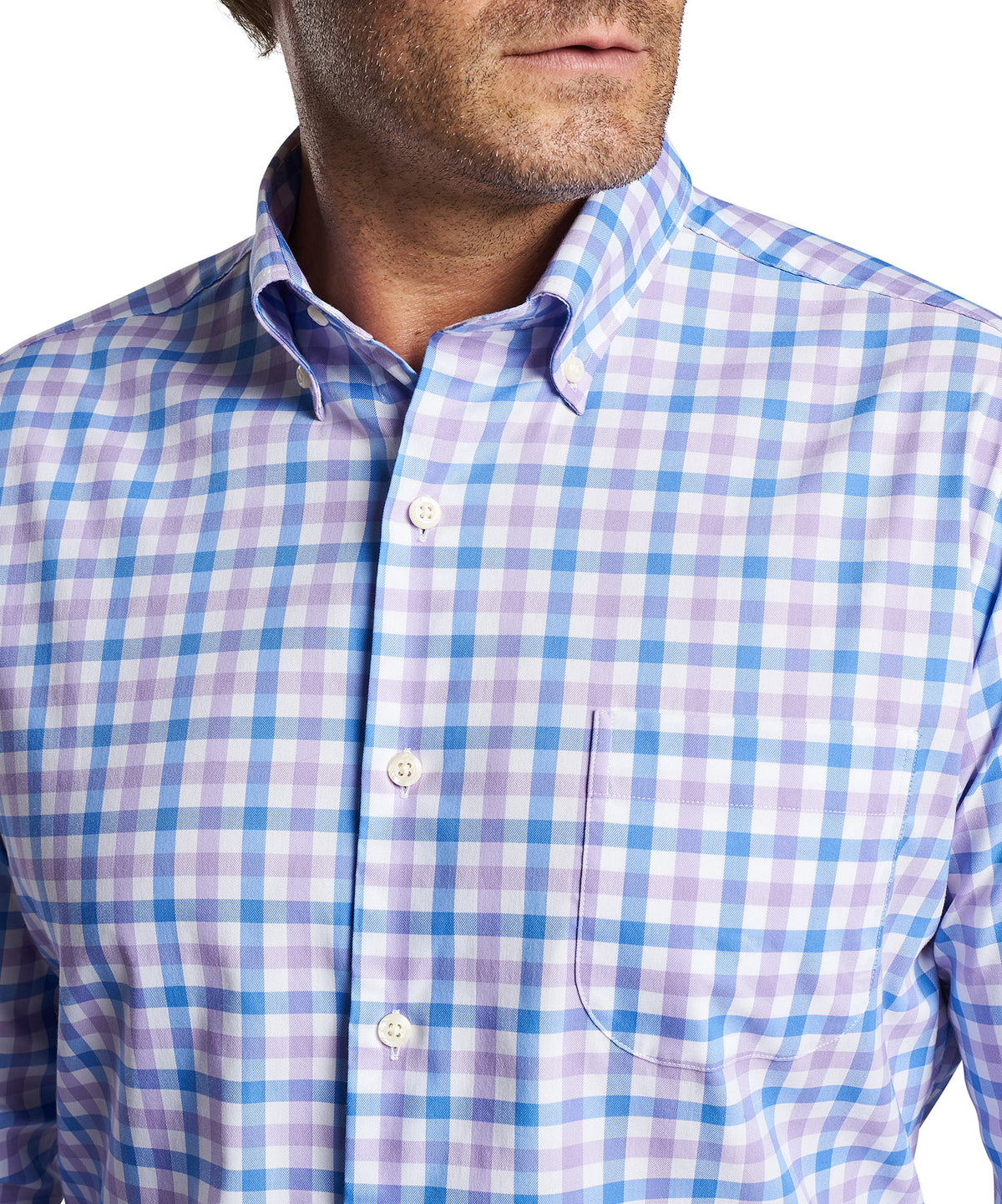 Peter Millar Long Sleeve Castine Button-Down Collar Patterned Sport Shirt