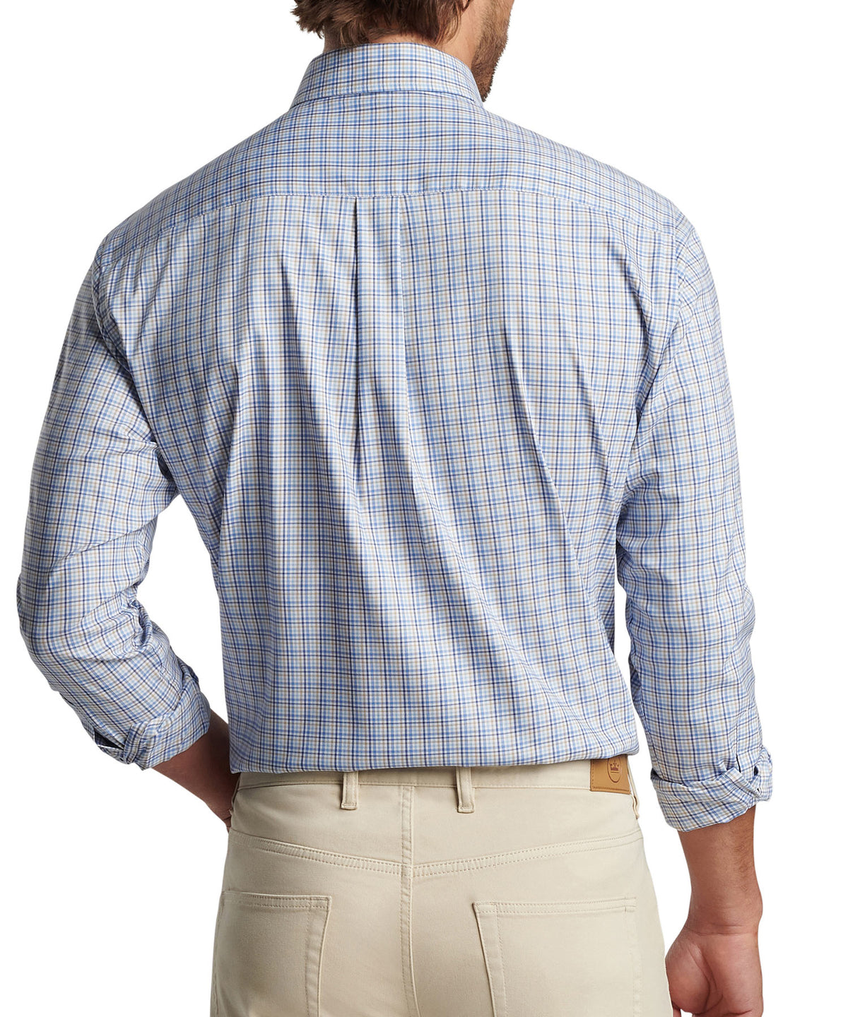 Peter Millar Long Sleeve Cutler Button-Down Collar Patterned Sport Shirt, Men's Big & Tall