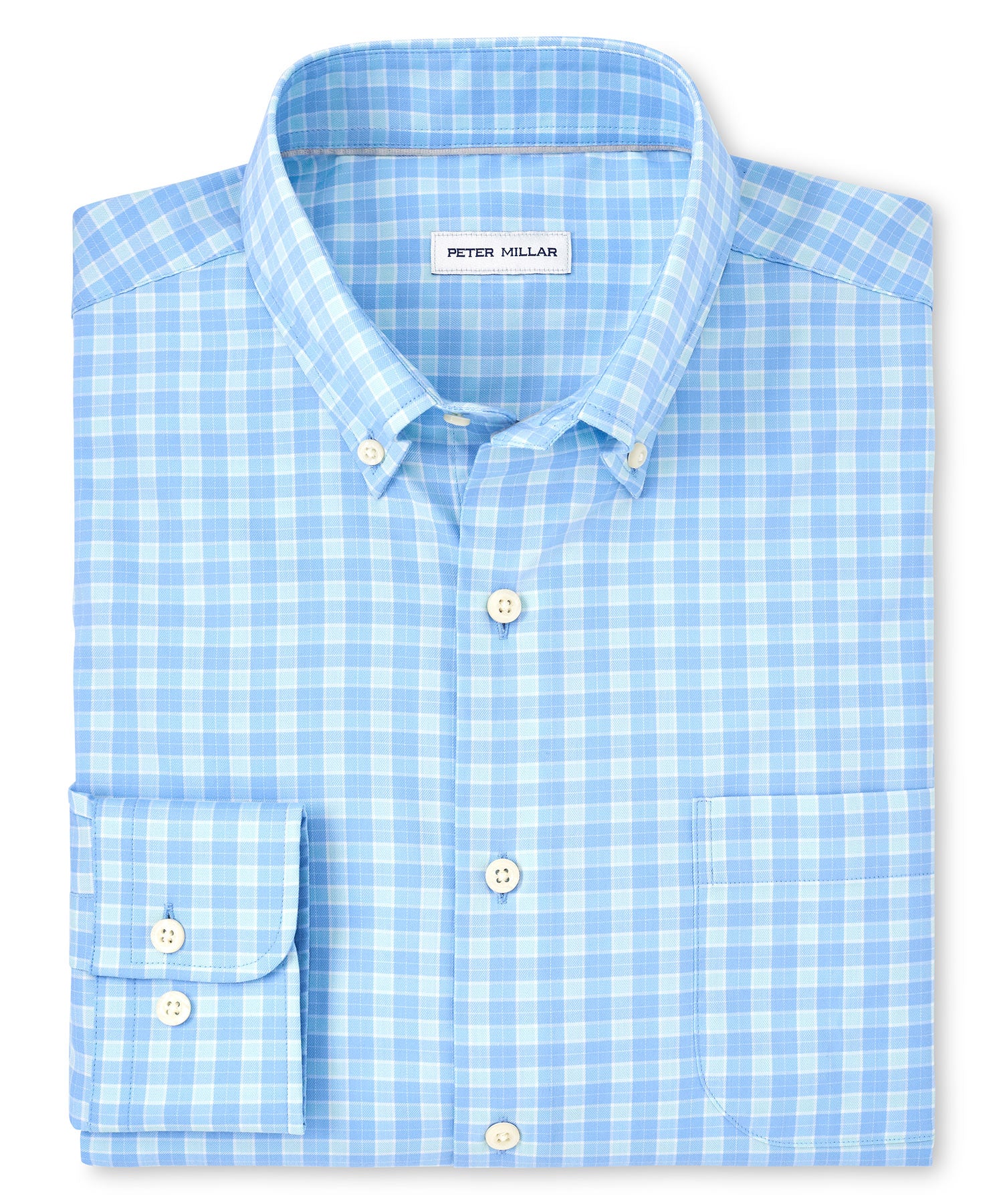 Peter Millar Long Sleeve Bethel Button-Down Collar Patterned Sport Shirt