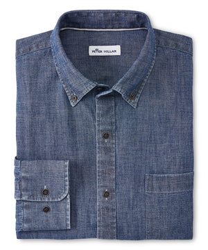 Camicia sportiva in chambray a maniche lunghe Peter Millar