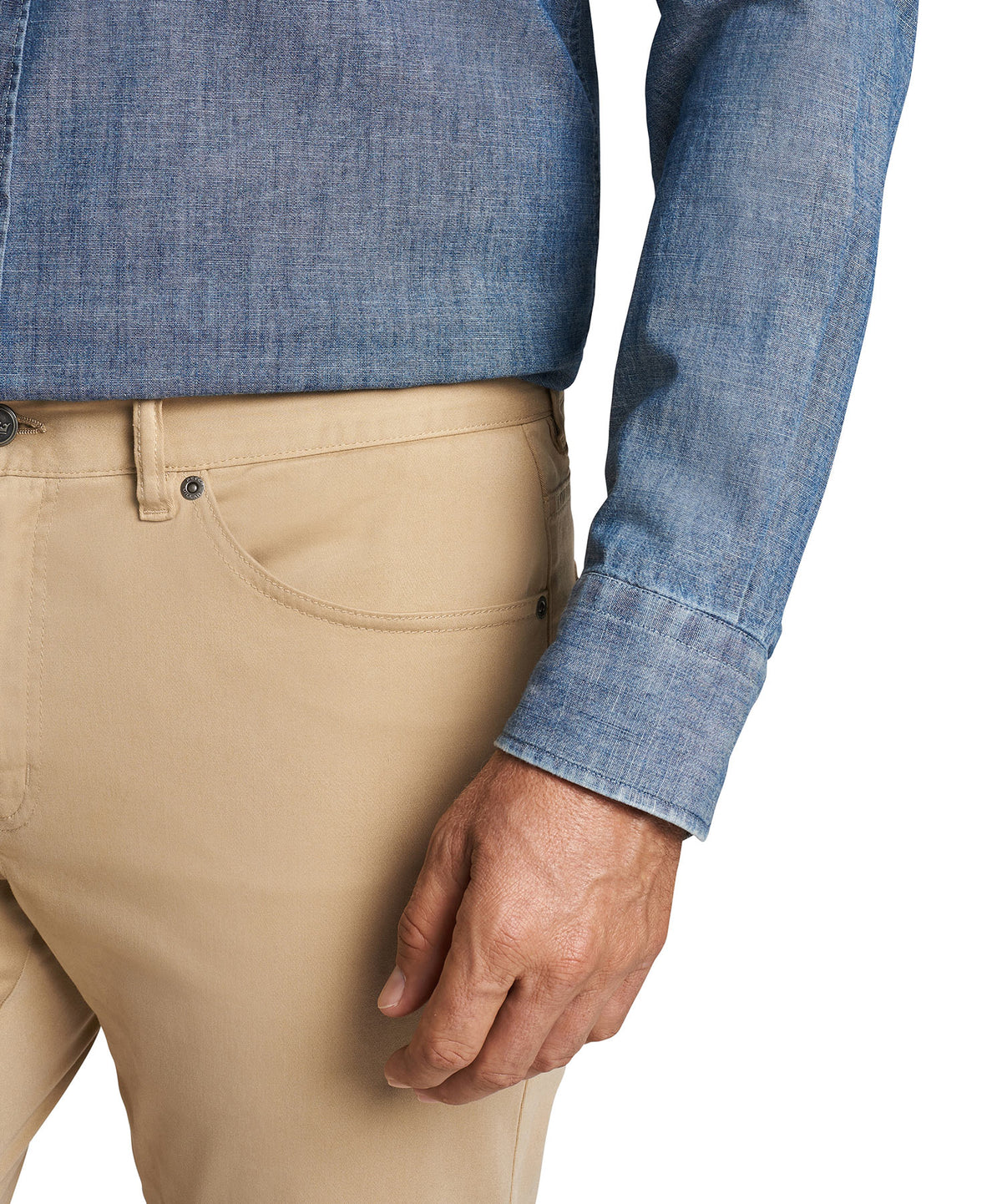 Camicia sportiva in chambray a maniche lunghe Peter Millar, Men's Big & Tall