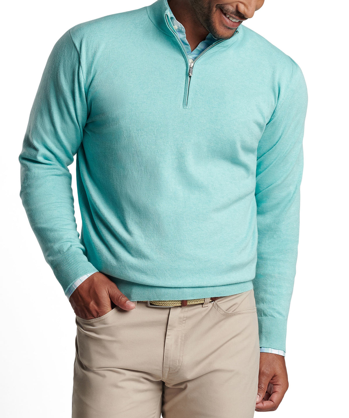 Maglione con zip a un quarto di Peter Millar Whitaker, Men's Big & Tall