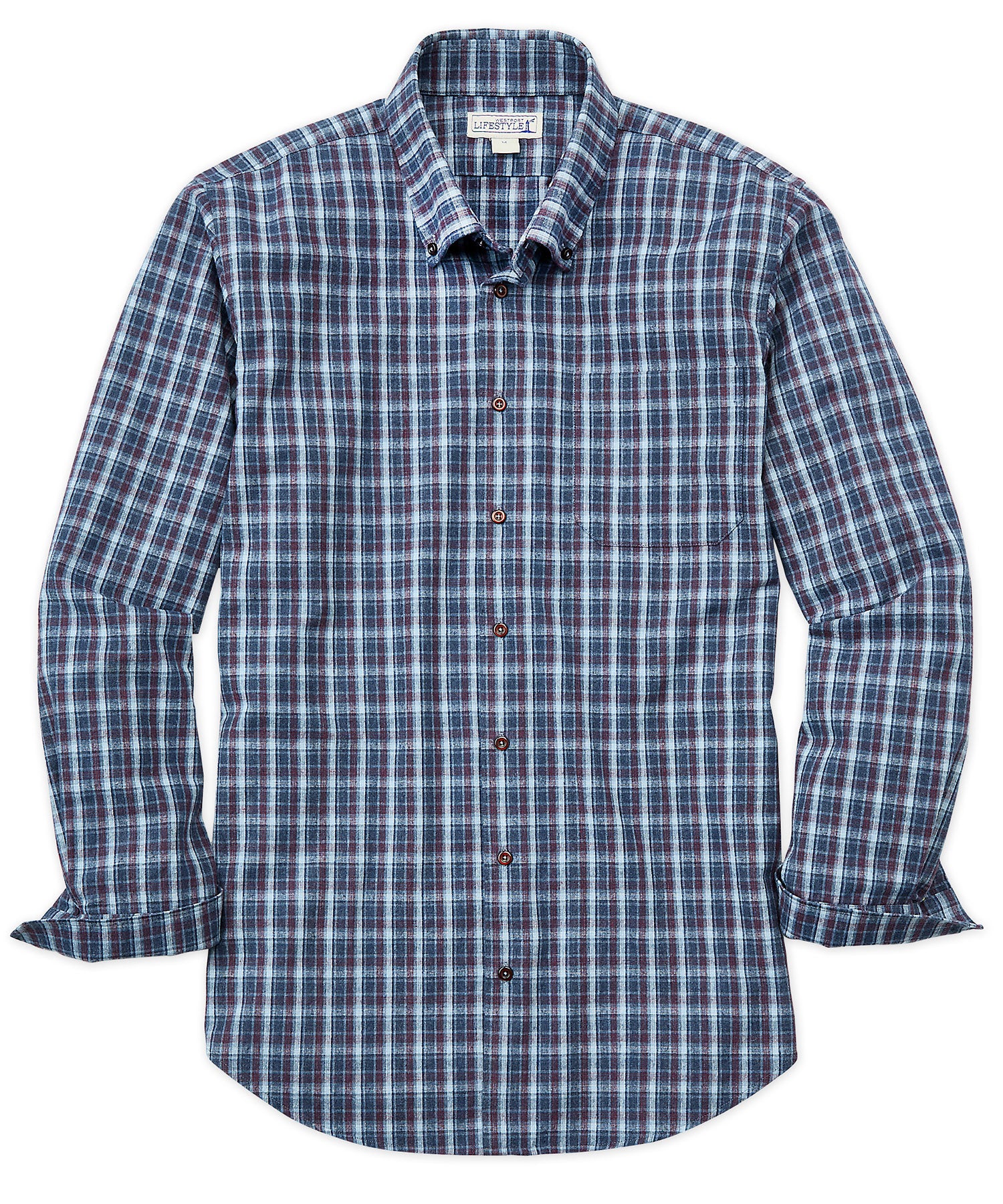 Westport Lifestyle Long Sleeve Plaid Shirt