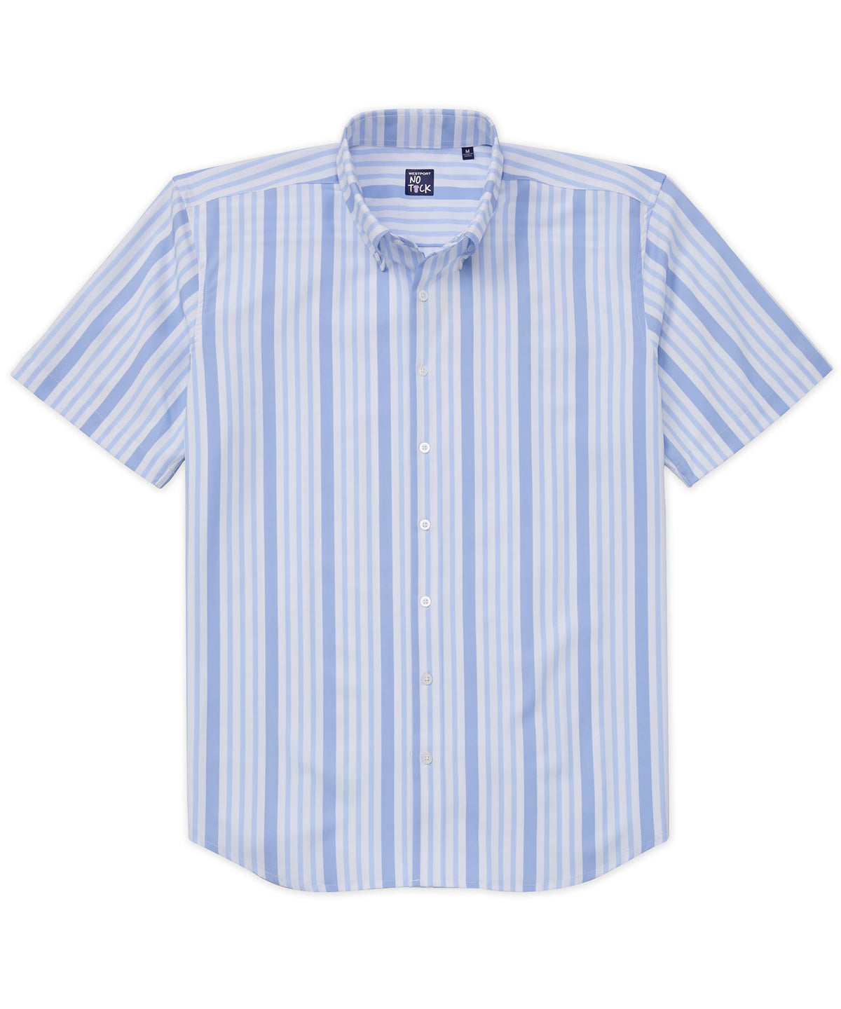 Westport No-Tuck Short Sleeve &#39;Thick &amp; Thin&#39; Multi Stripe Print Sport Shirt