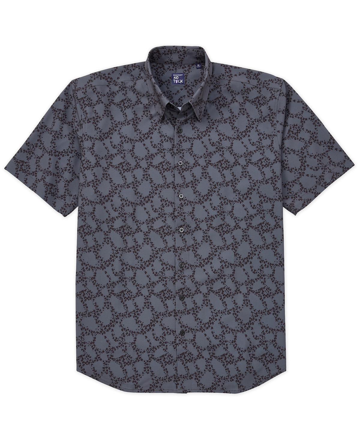 Westport No-Tuck Abstract Print Short Sleeve Stretch Performance Shirt, Men's Big & Tall