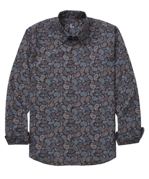 Westport No-Tuck Long Sleeve 'Big Paisley' Stretch Performance Sport Shirt