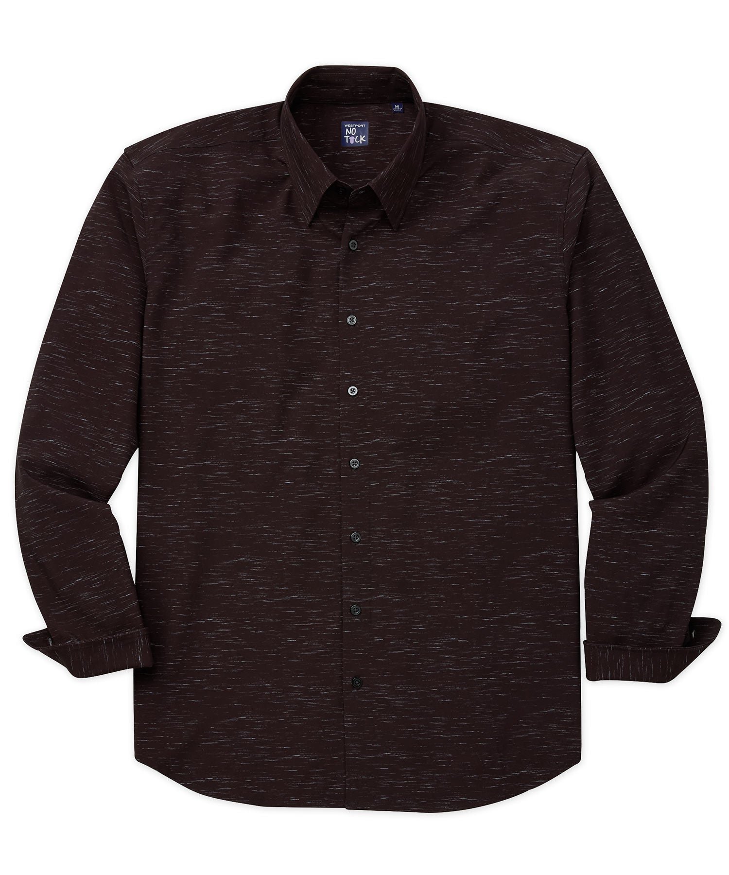 Westport No-Tuck Chemise à manches longues et col italien boutonné sous la chemise, Men's Big & Tall