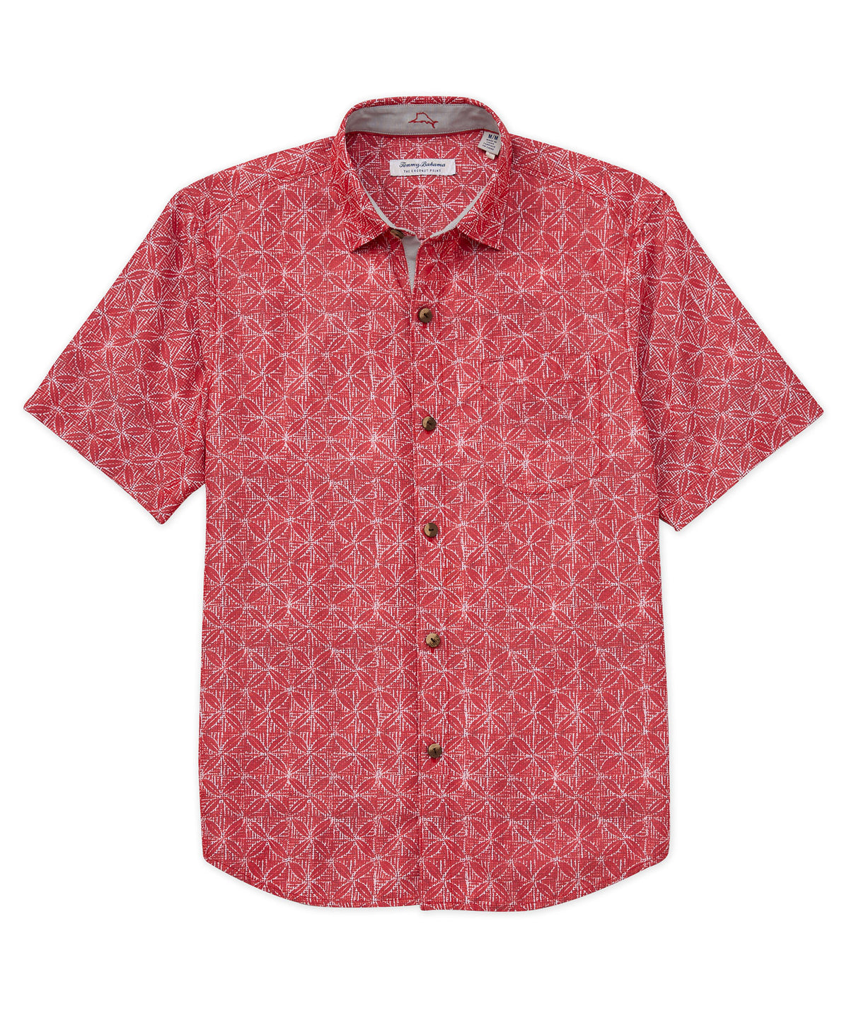 Tommy Bahama Short Sleeve Coconut Point Fleur De Geo Printed Sport Shirt, Men's Big & Tall