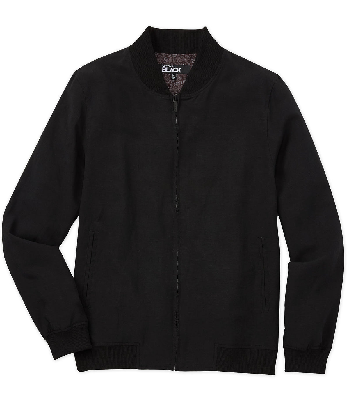 Veste blouson d'été en lin mélangé noir Westport, Men's Big & Tall