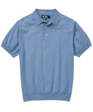 Westport Black Short Sleeve Cotton Cashmere Polo Knit Shirt