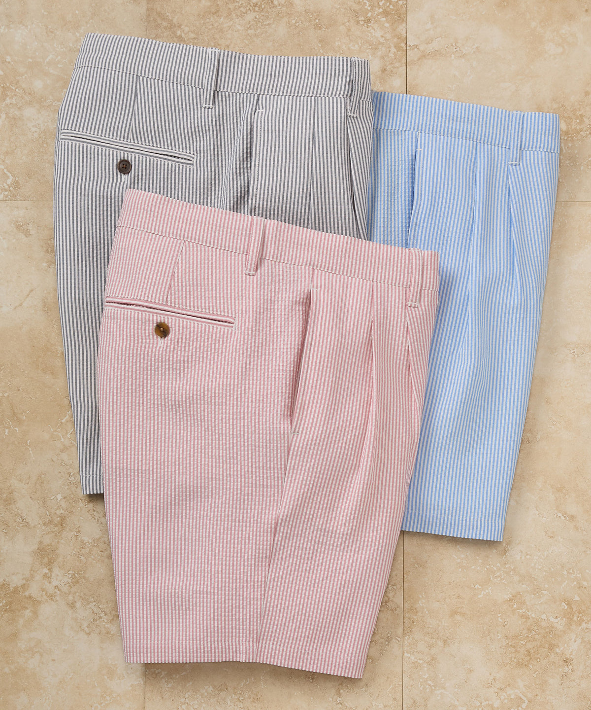 Pantaloncini in seersucker plissettati Fairfield Lifestyle di Westport, Men's Big & Tall