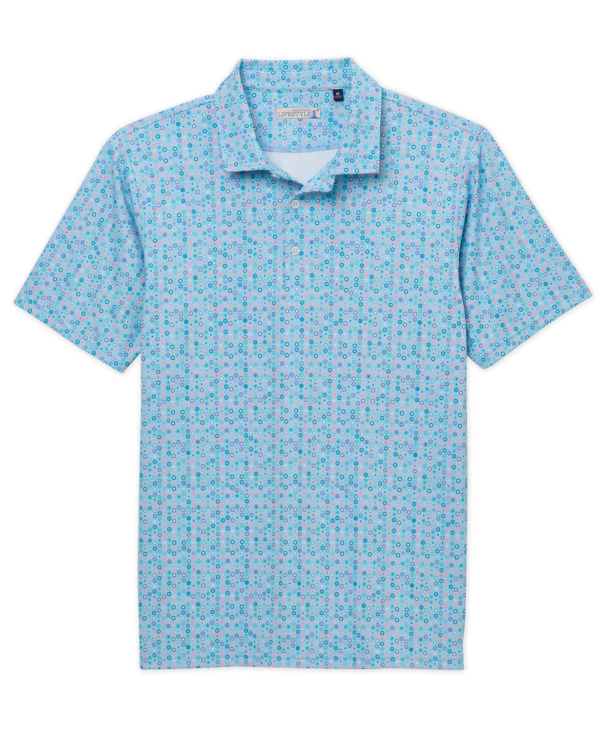 Westport Lifestyle Hoops Print Performance Polo Knit Shirt