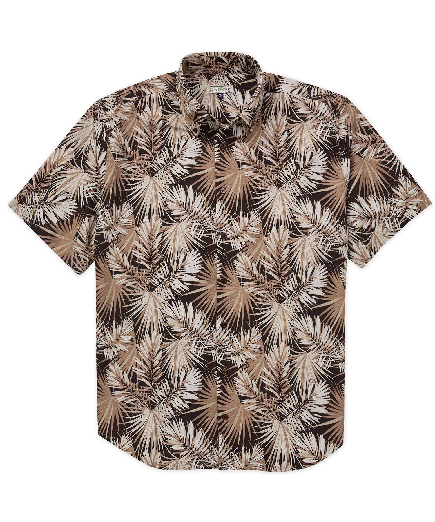 Westport Lifestyle Short Sleeve Tropical Leaves Print Sport Shirt, Men's Big & Tall