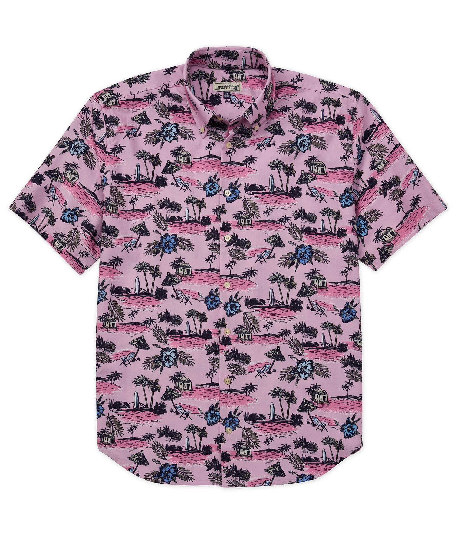 Westport Lifestyle Short Sleeve Island Vacation Print Sport Shirt, Men's Big & Tall