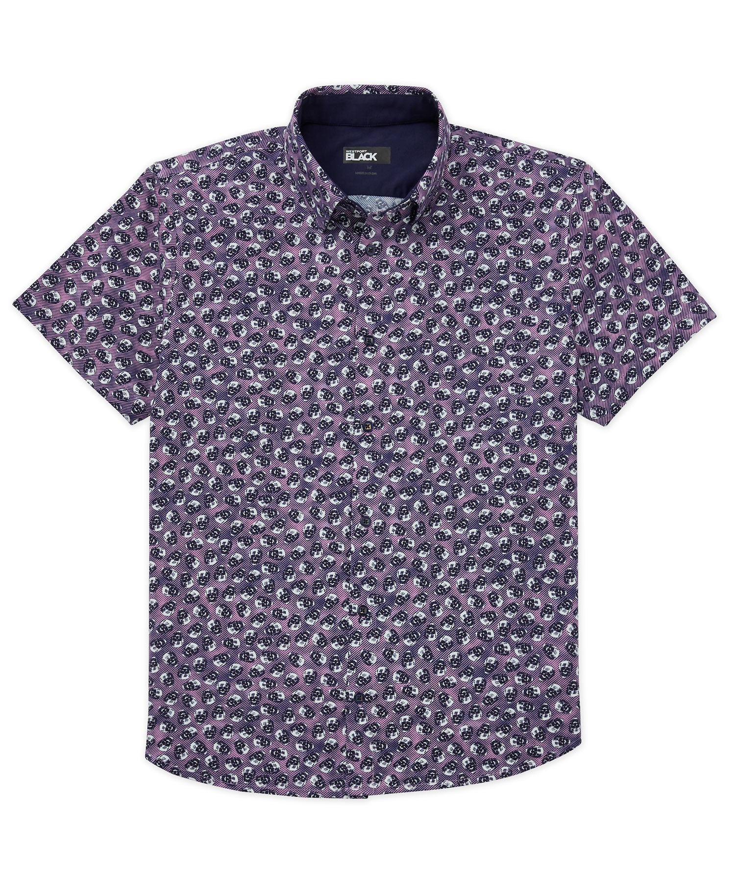 Westport Black Button Front Skull Print Knit Shirt - Westport Big