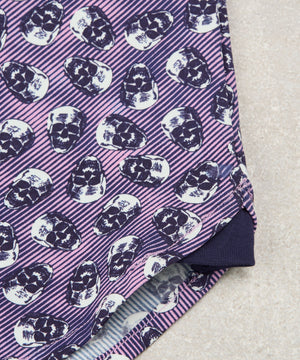 Westport Black Button Front Skull Print Knit Shirt