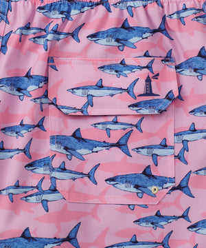 Westport Lifestyle Compo Shark Print Stretch Swim Trunk