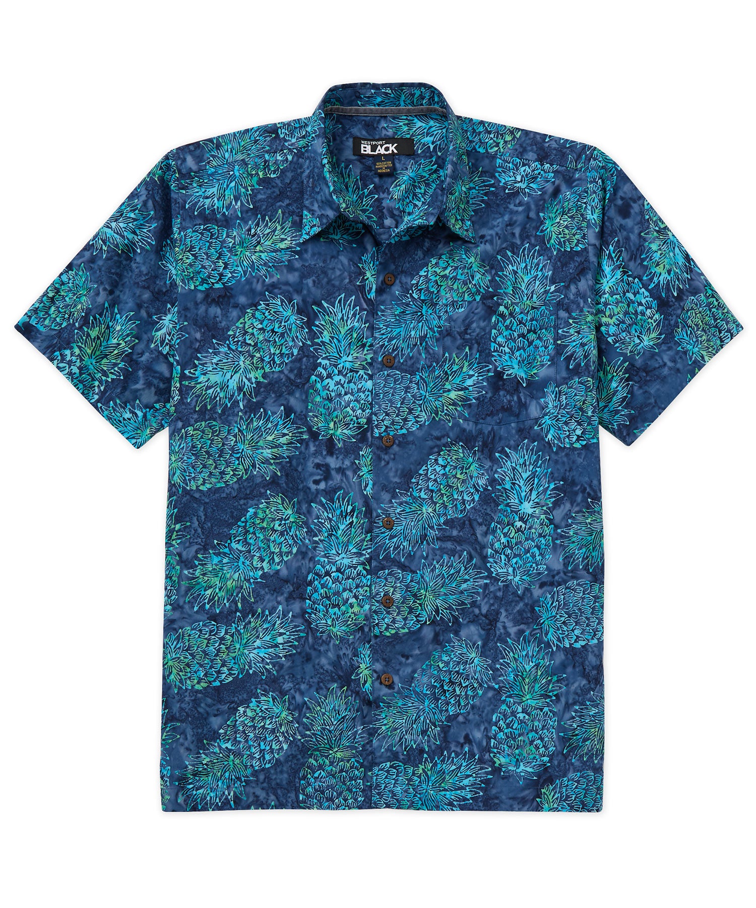 Chemise de camp Batik noire à manches courtes Westport, Men's Big & Tall