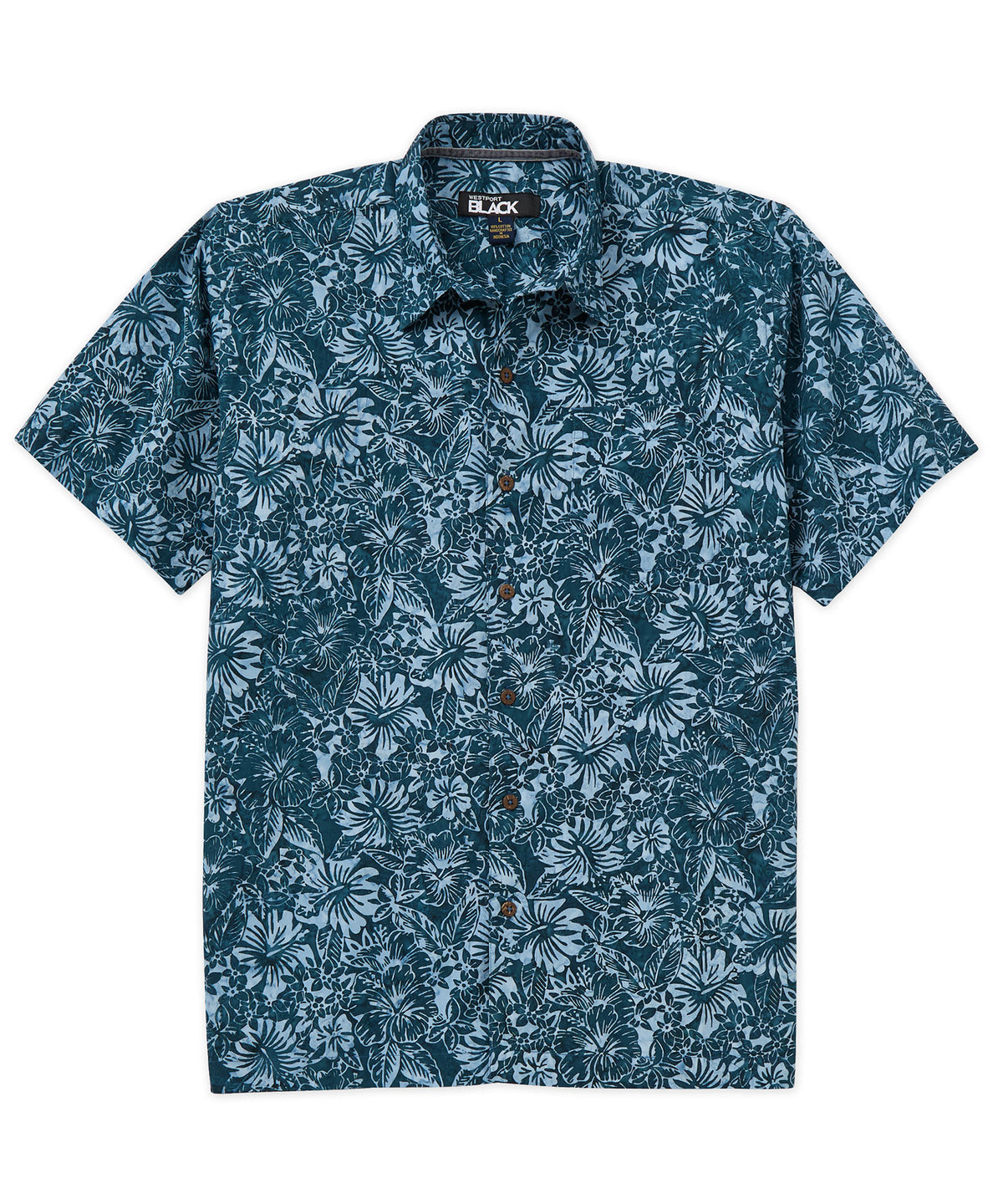 Chemise de camp Batik noire à manches courtes Westport, Men's Big & Tall