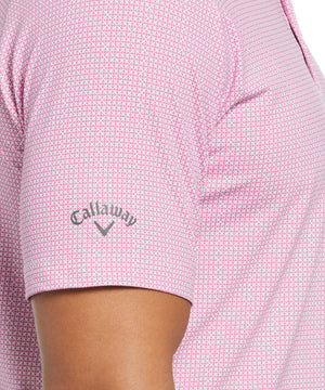 Callaway Short Sleeve Foulard Print Polo Knit Shirt