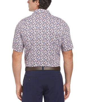 Callaway Short Sleeve Abstract Print Polo Knit Shirt