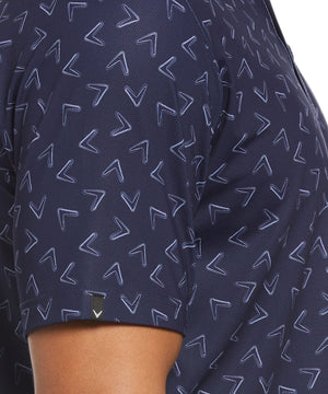 Callaway Short Sleeve Chevron Print Polo Knit Shirt
