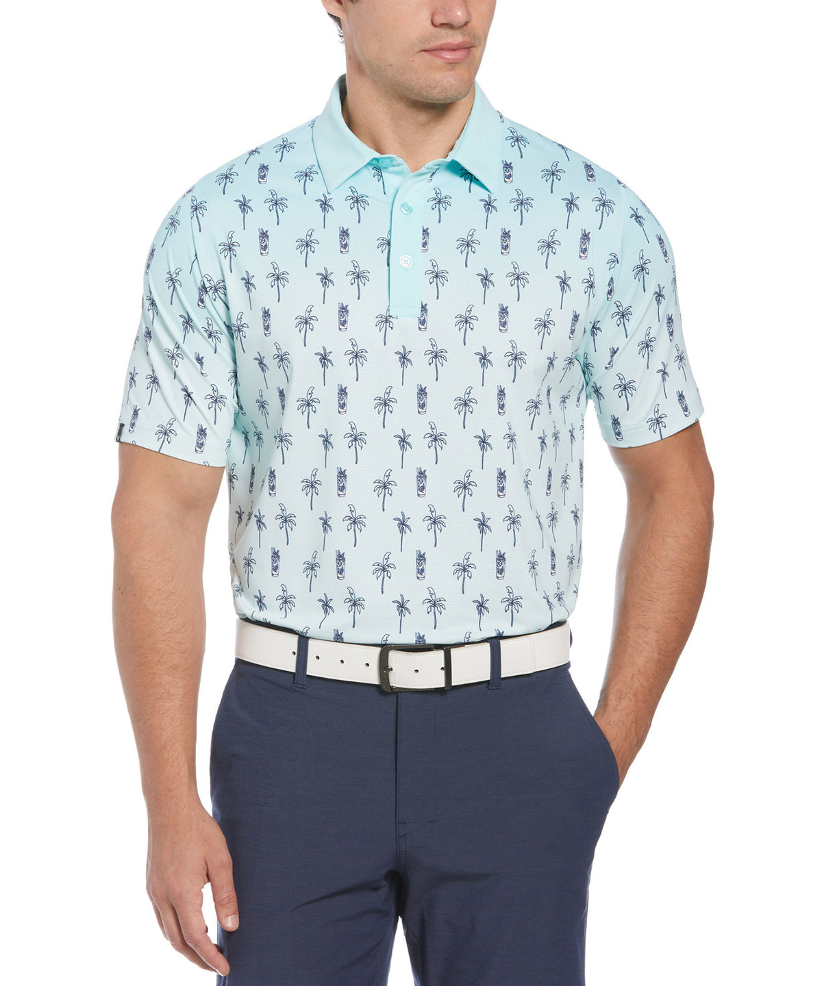 Callaway Short Sleeve Mojito Ombre Print Polo Knit Shirt