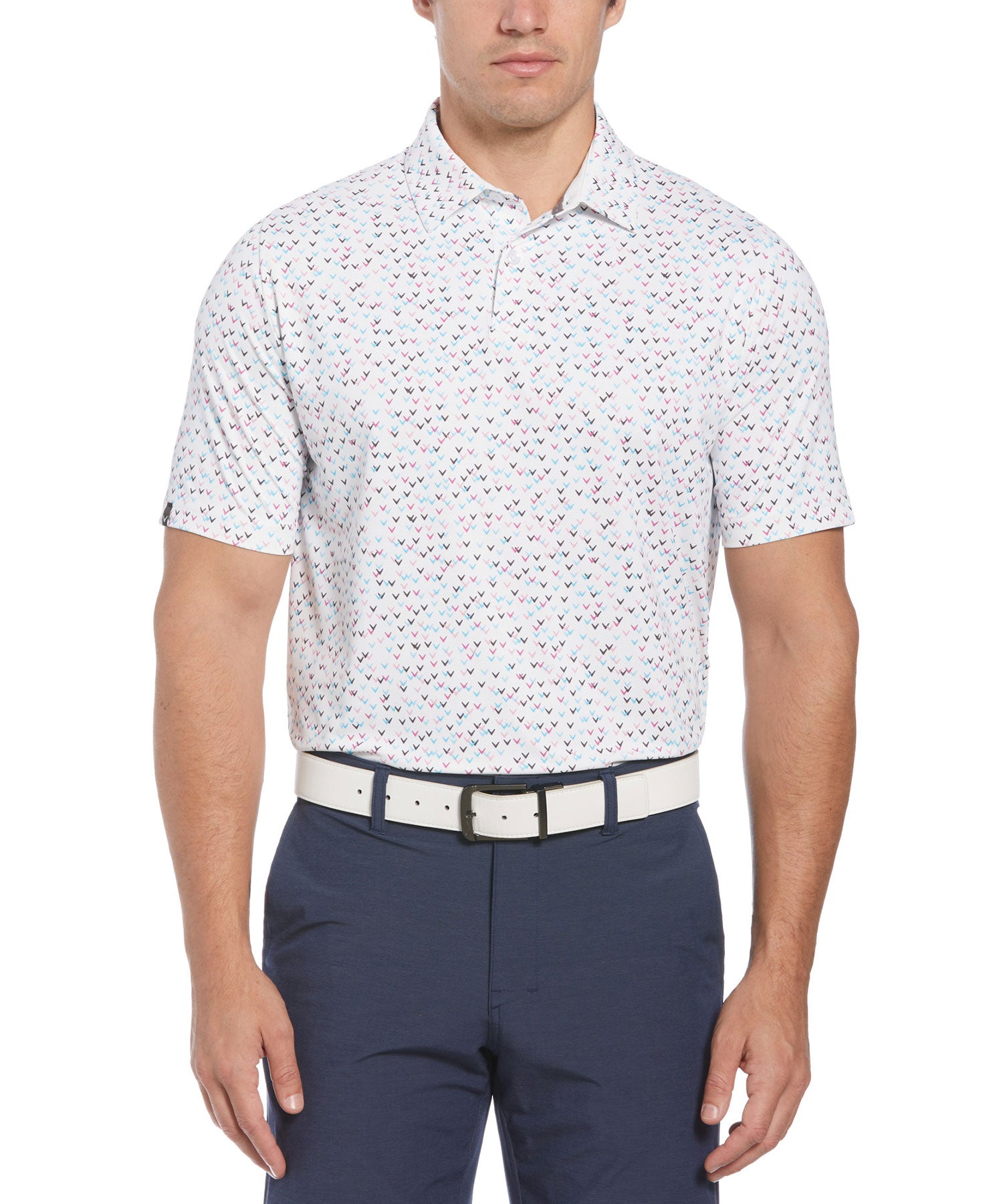Callaway Short Sleeve Confetti Print Polo Knit Shirt, Men's Big & Tall