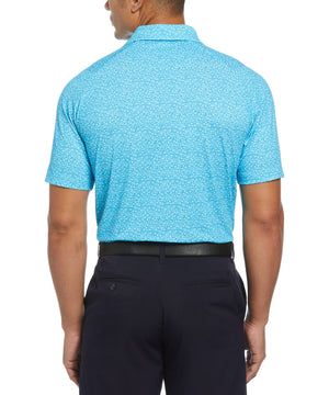 Callaway Short Sleeve Floral Print Polo Knit Shirt