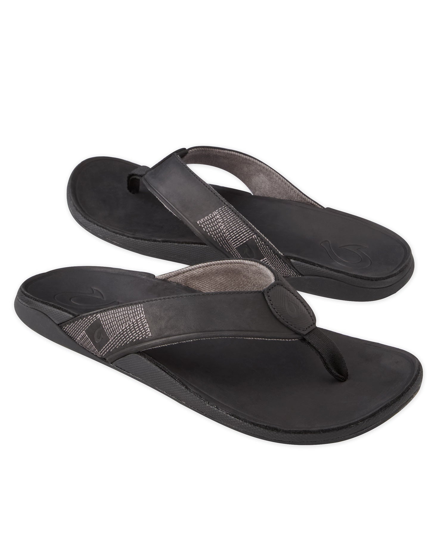 OluKai Tuahine Leather Flip-Flop Sandal, Men's Big & Tall