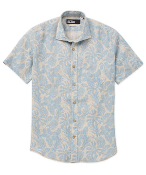 Westport Black Pineapple Printed Short Sleeve Sport Shirt