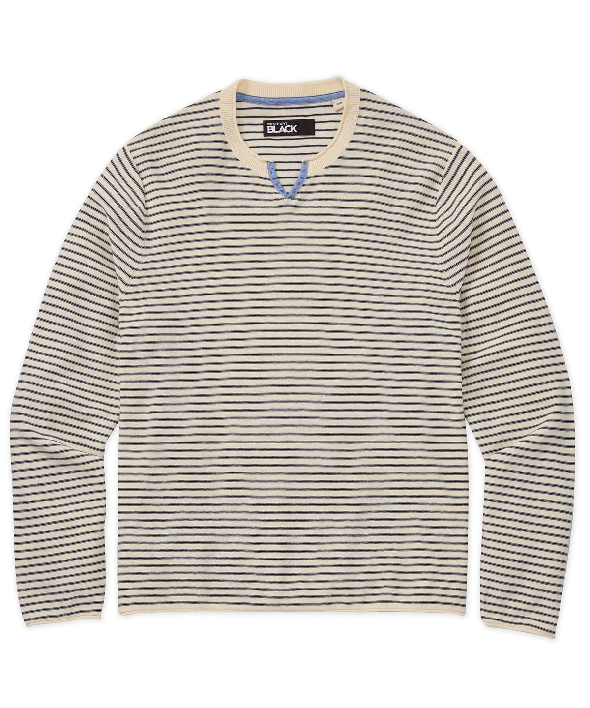 Westport Black Stripe Long Sleeve Sweater, Men's Big & Tall