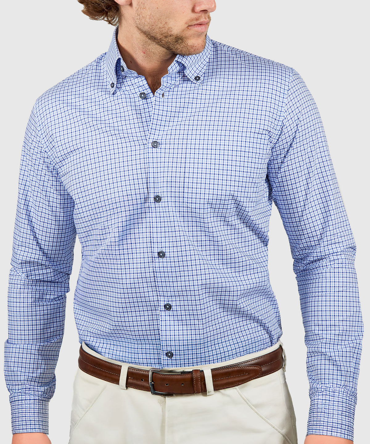 Westport Black Long Sleeve Button-Down Gingham Sport Shirt, Men's Big & Tall