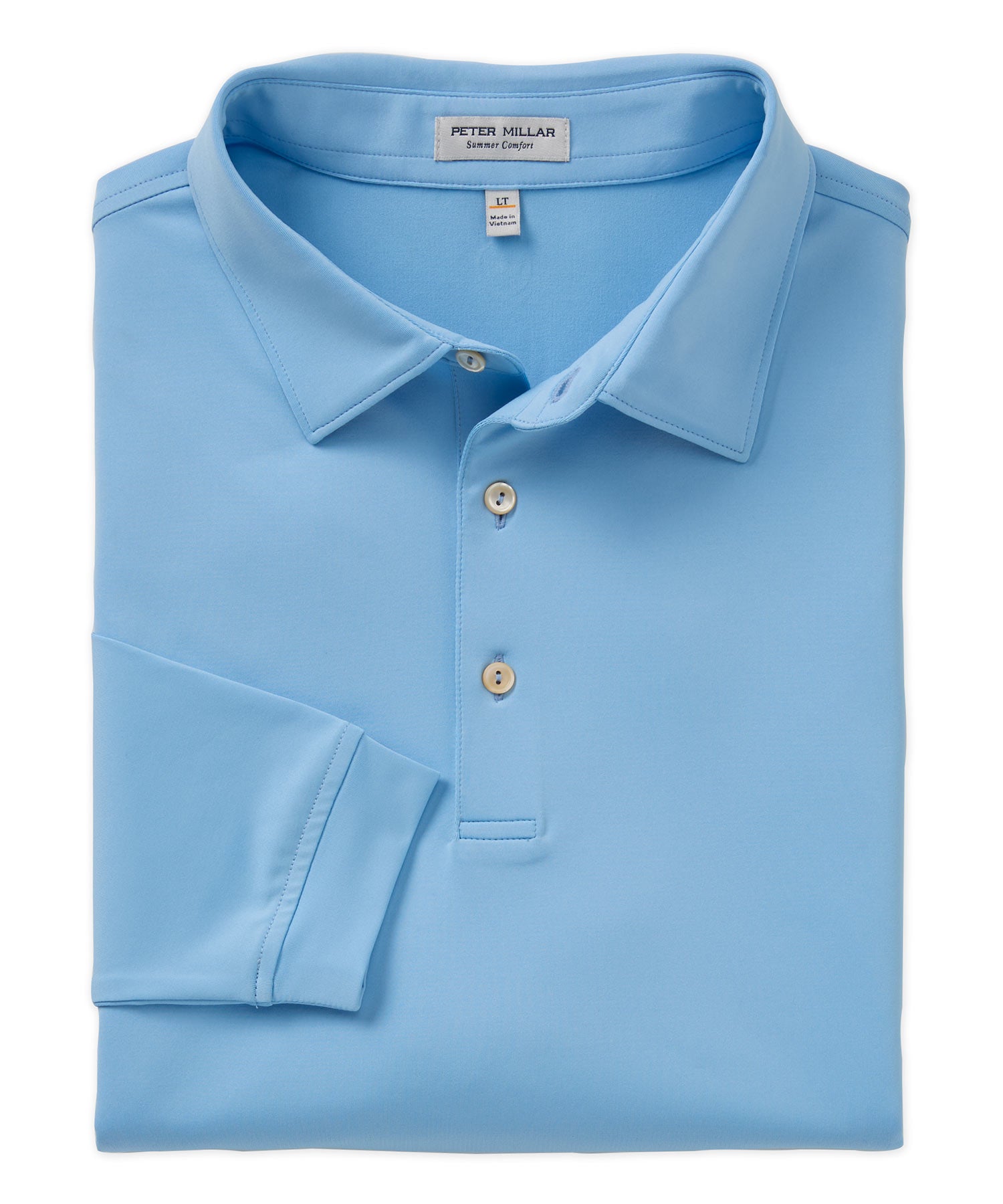 Peter Millar Long Sleeve Solid Performance Polo Knit Shirt