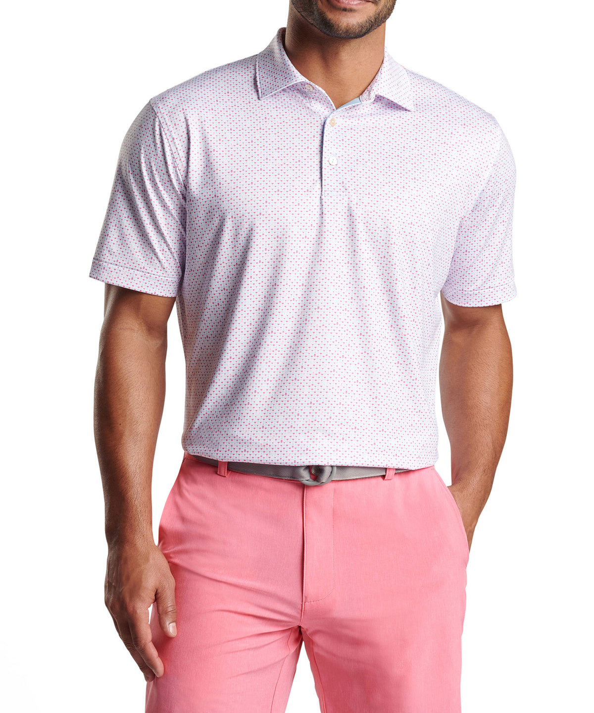 Peter Millar Short Sleeve 'Bees Knees' Print Polo Knit Shirt, Men's Big & Tall