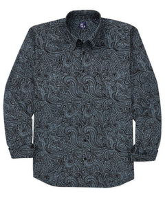 【BLACK】Paisley open collar L/S shirt Zelira Paisley Print Open Collar Shirt – Disturbia