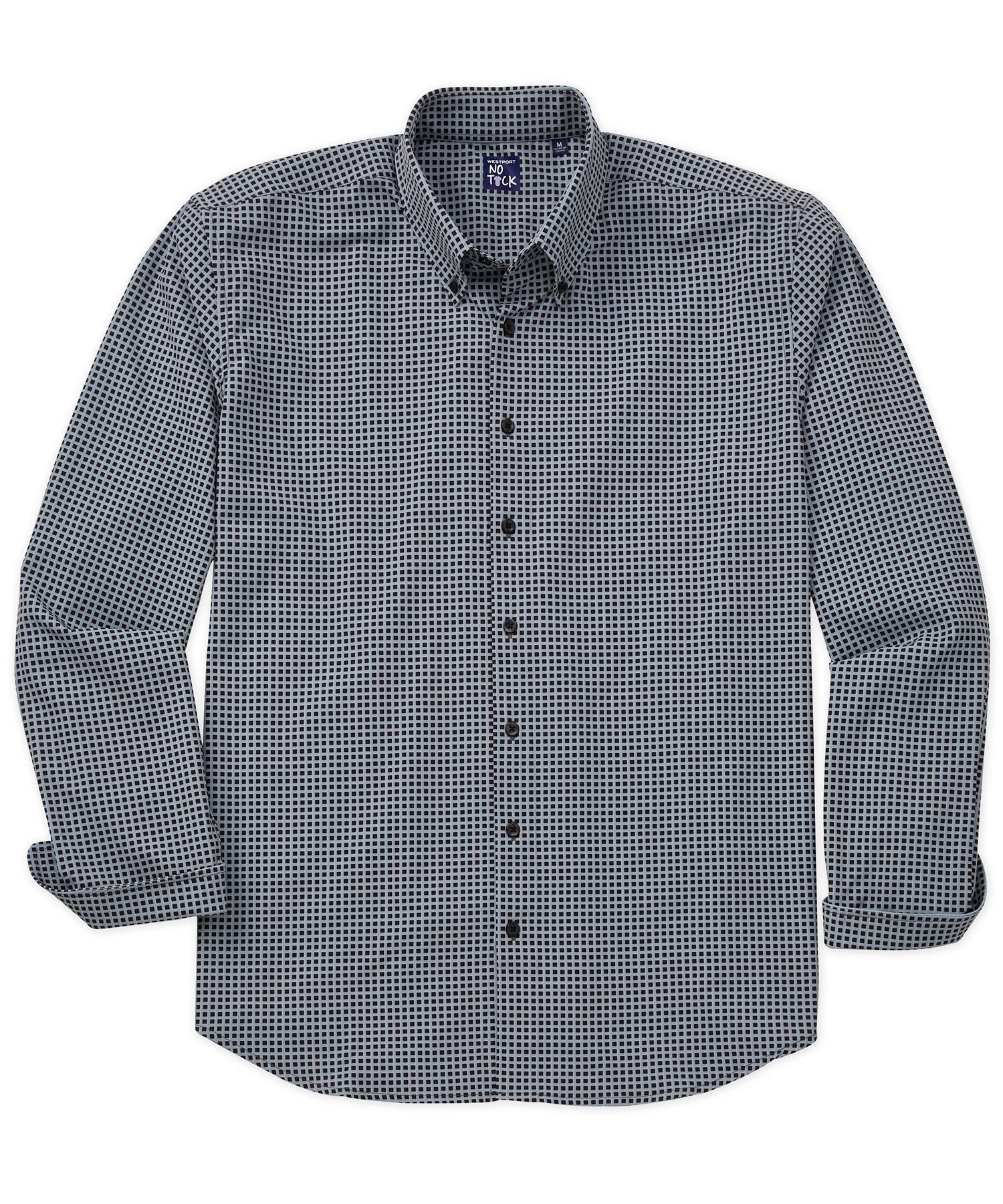 Men's Big & Tall No-Tuck Button Down Stretch Check Shirt