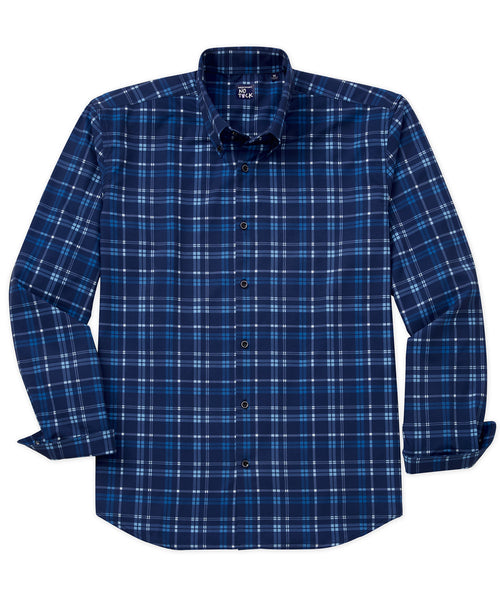 トップス Graphpaper Flannel Boat Neck P/O Navy Men's Big & Tall No-Tuck Button Down Stretch Plaid Sport