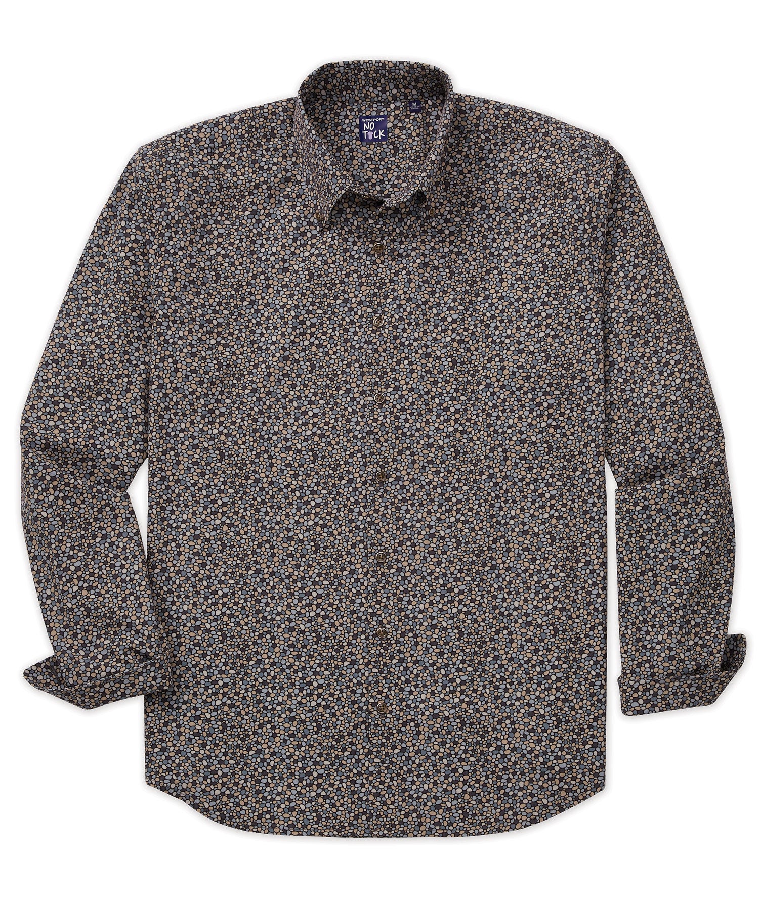 Men's Big & Tall No-Tuck Button Down Stretch 'Pebbles' Shirt
