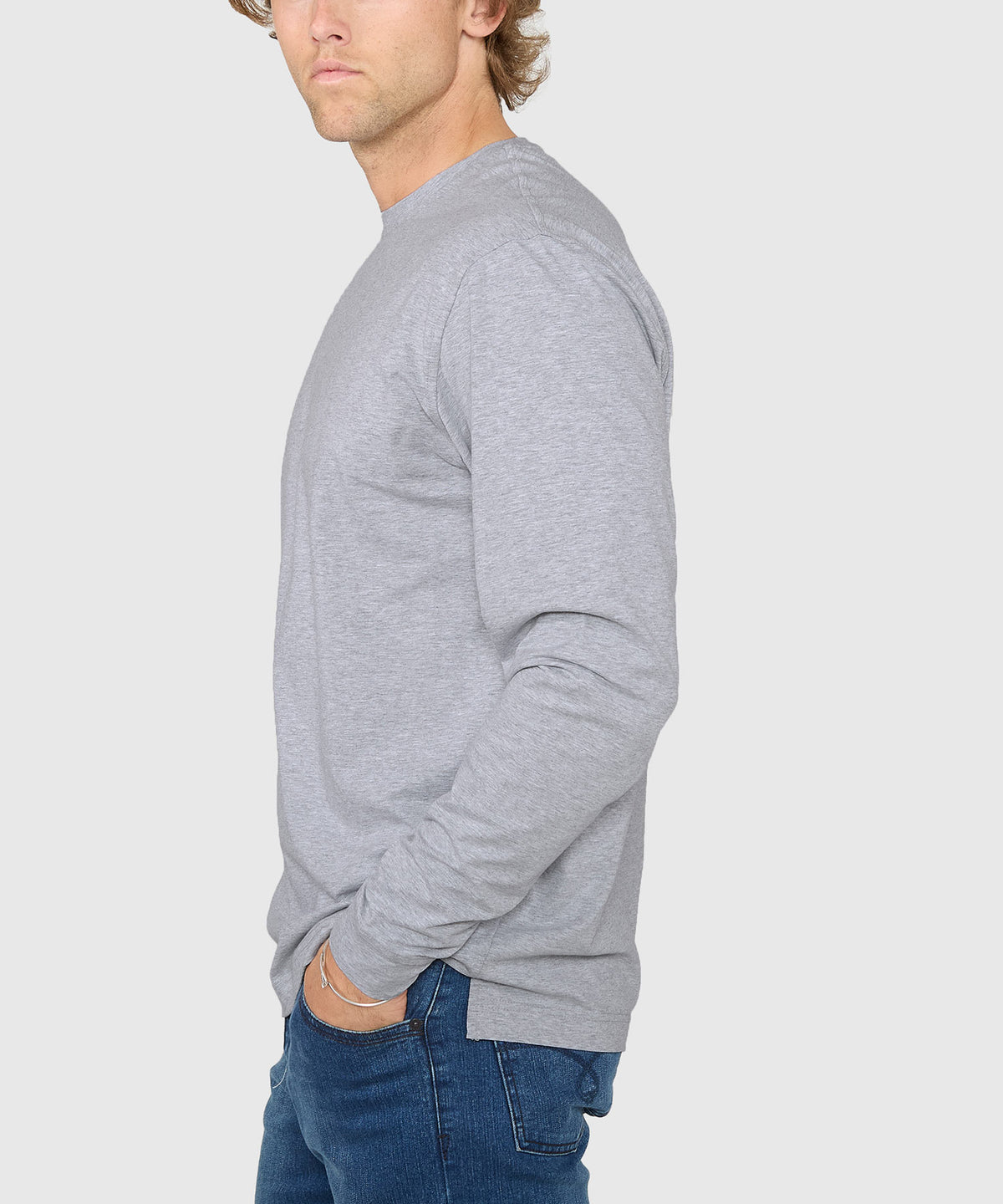 Westport No-Tuck Long Sleeve Stretch Cotton Crew Neck T-Shirt, Men's Big & Tall