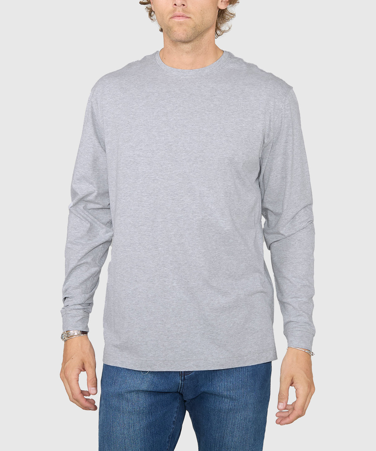 Westport No-Tuck Long Sleeve Stretch Cotton Crew Neck T-Shirt, Men's Big & Tall