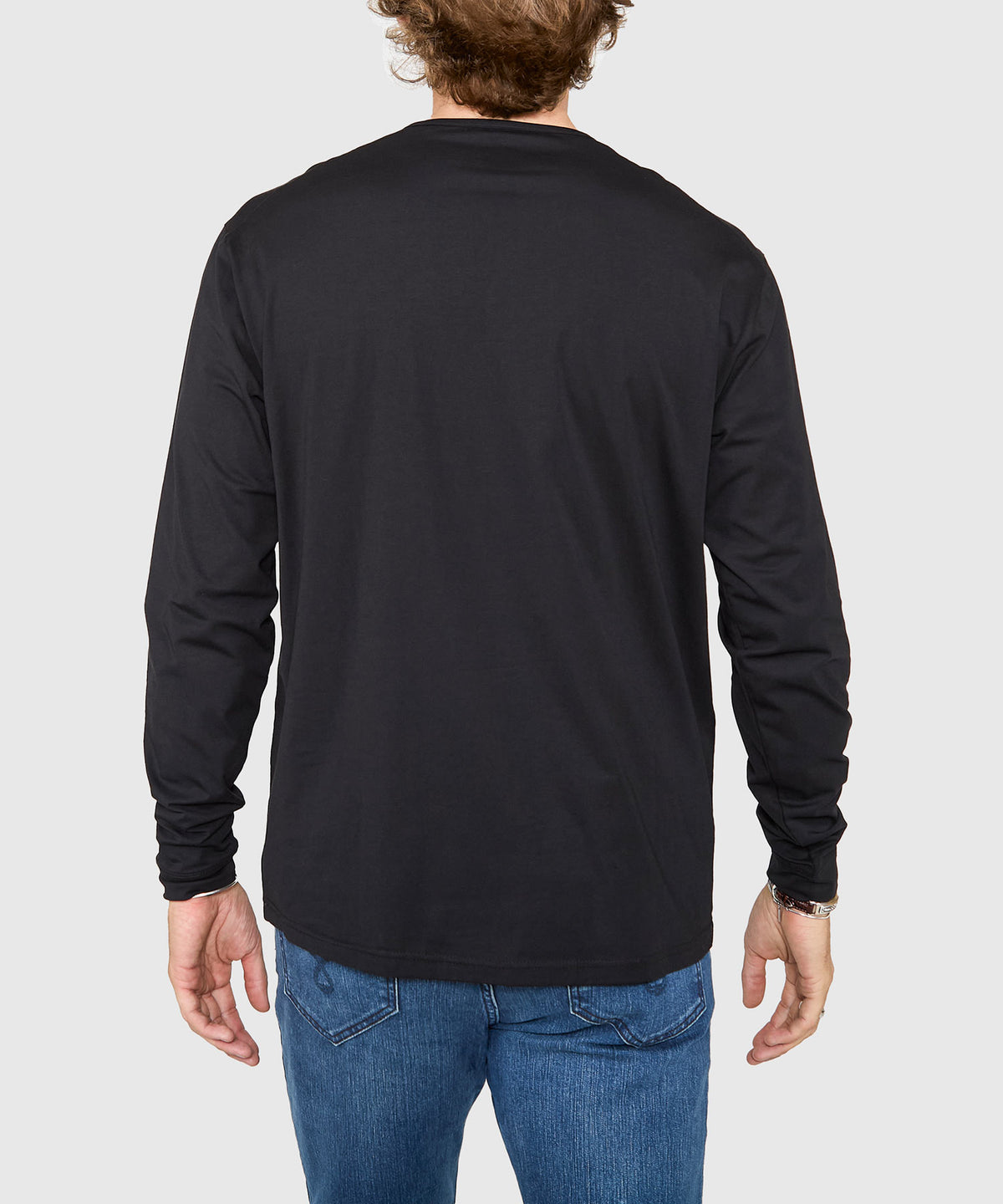Westport No-Tuck Long Sleeve Stretch Cotton Crew Neck Henley, Men's Big & Tall