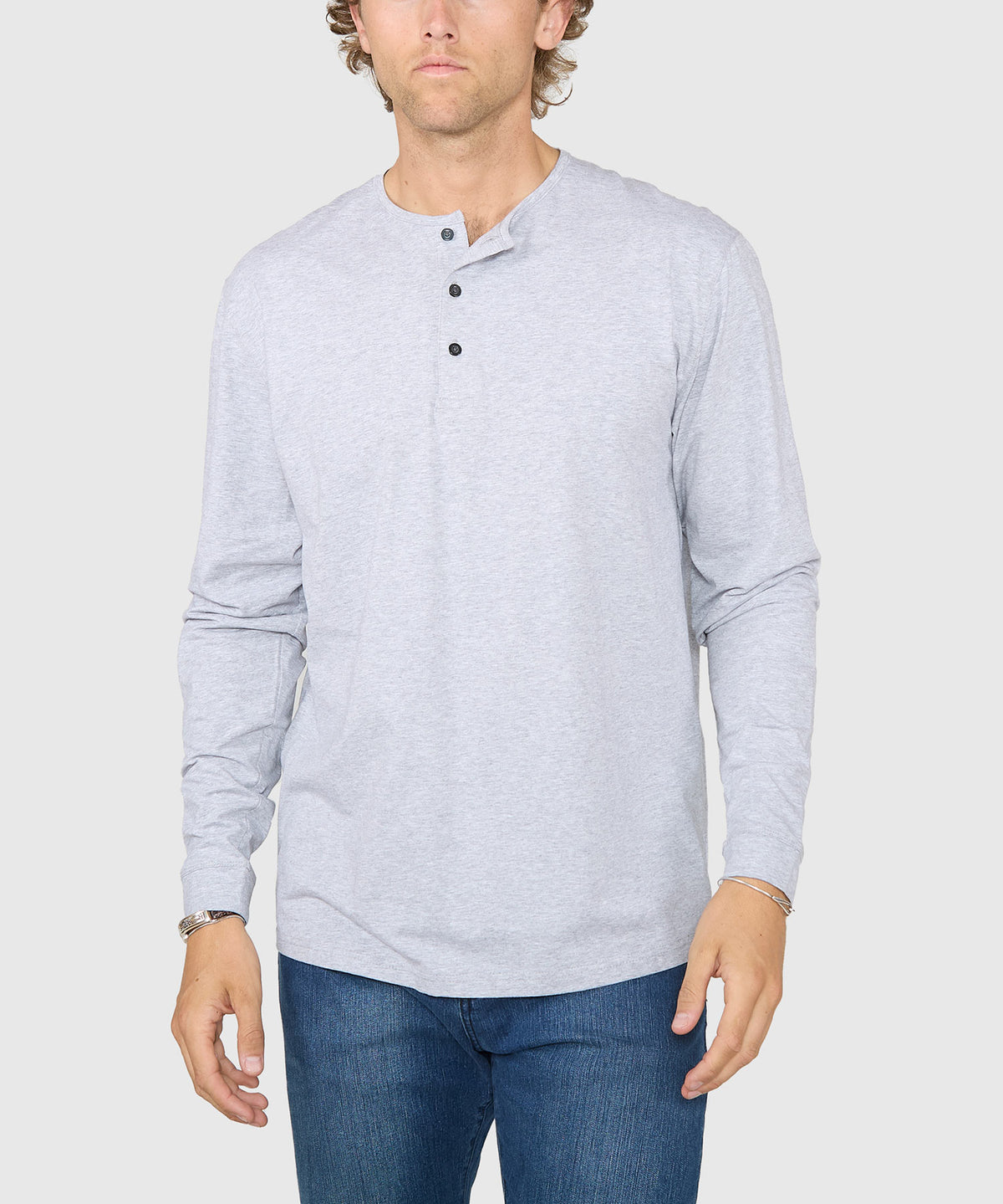 Westport No-Tuck Long Sleeve Stretch Cotton Crew Neck Henley, Men's Big & Tall