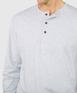 Westport No-Tuck Long Sleeve Stretch Cotton Crew Neck Henley