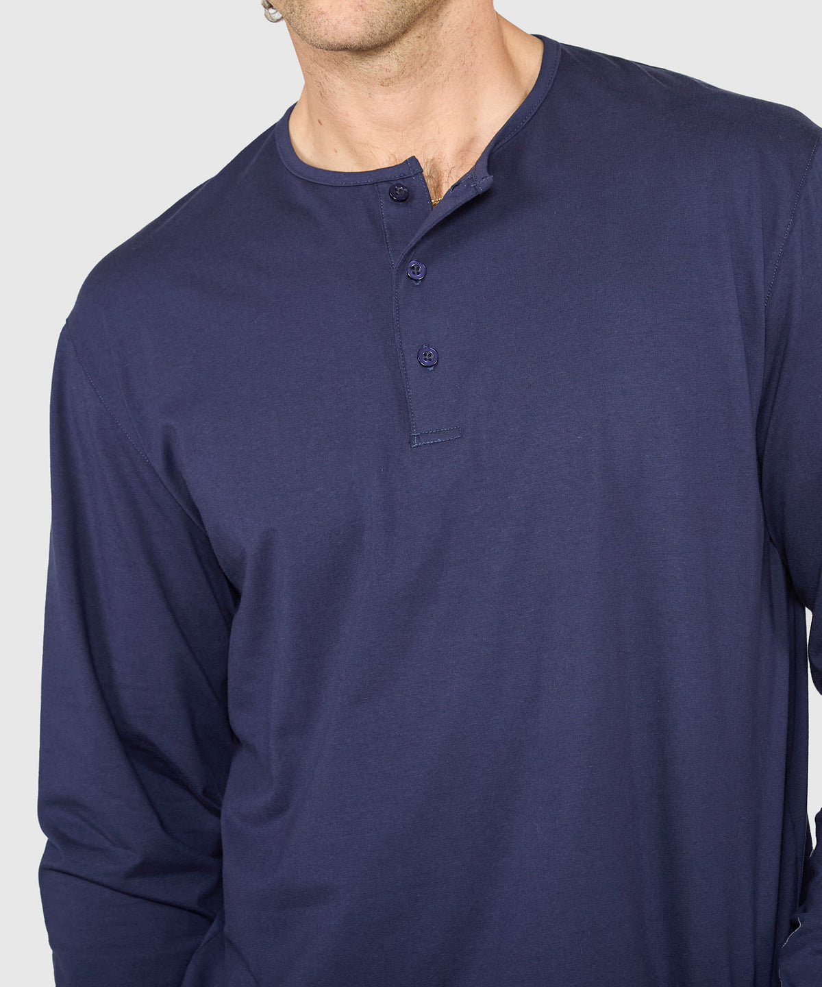 Westport No-Tuck Long Sleeve Stretch Cotton Crew Neck Henley, Men's Big & Tall